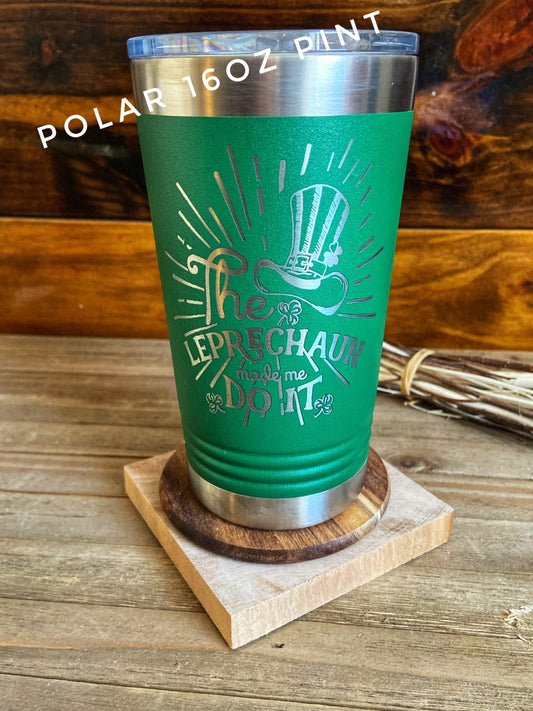 Personalized St.Patricks Day Yeti or Polar Camel,  St.Patricks Day Gift, Irish Shamrock Tumbler, Saint Patricks Day Green Tumbler Cup
