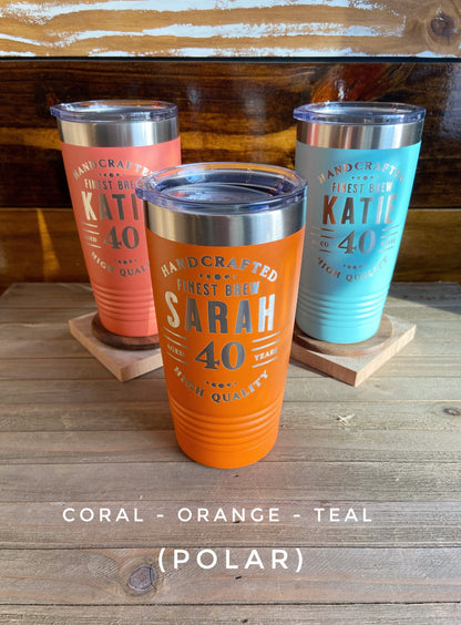 Personalized Yeti® or Polar Camel Tumblers, 40th Birthday, Milestone Birthday, 1981 Vintage Birthday, Polar Camel Tumbler