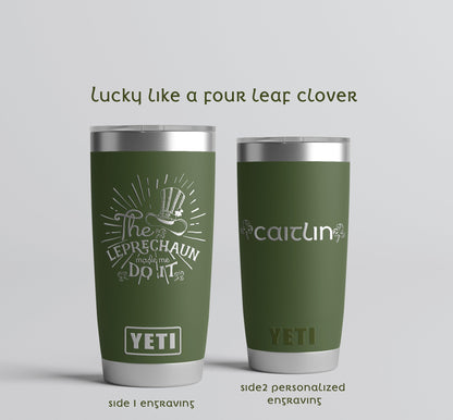 Personalized St.Patricks Day Yeti or Polar Camel,  St.Patricks Day Gift, Irish Shamrock Tumbler, Saint Patricks Day Green Tumbler Cup