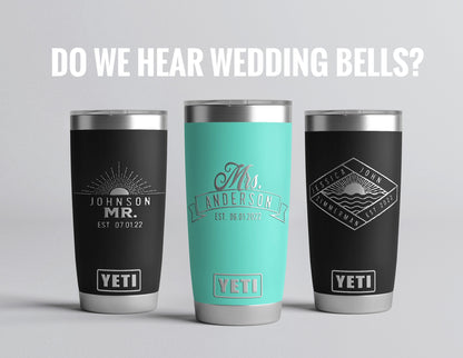 Bride and Groom Personalized Yeti® or Polar Tumbler, Mr and Mrs Personalized Tumbler, Groomsmen Gifts, Bridesmaid Gift, Personalized Gift