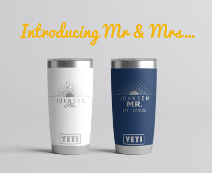 Bride and Groom Personalized Yeti® or Polar Tumbler, Mr and Mrs Personalized Tumbler, Groomsmen Gifts, Bridesmaid Gift, Personalized Gift