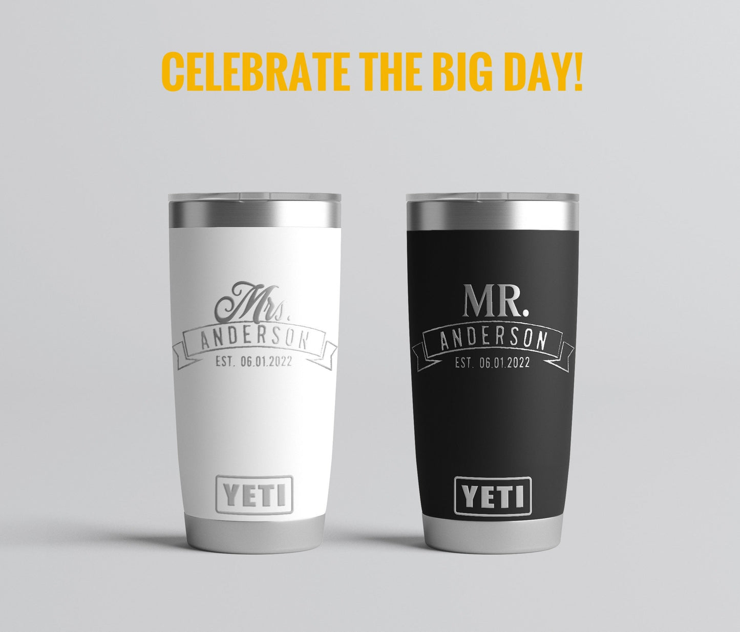 Bride and Groom Yeti® or Polar Tumbler, Mr and Mrs Personalized Tumbler, Groomsmen Gifts, Bridesmaid Gift, Personalized Gift