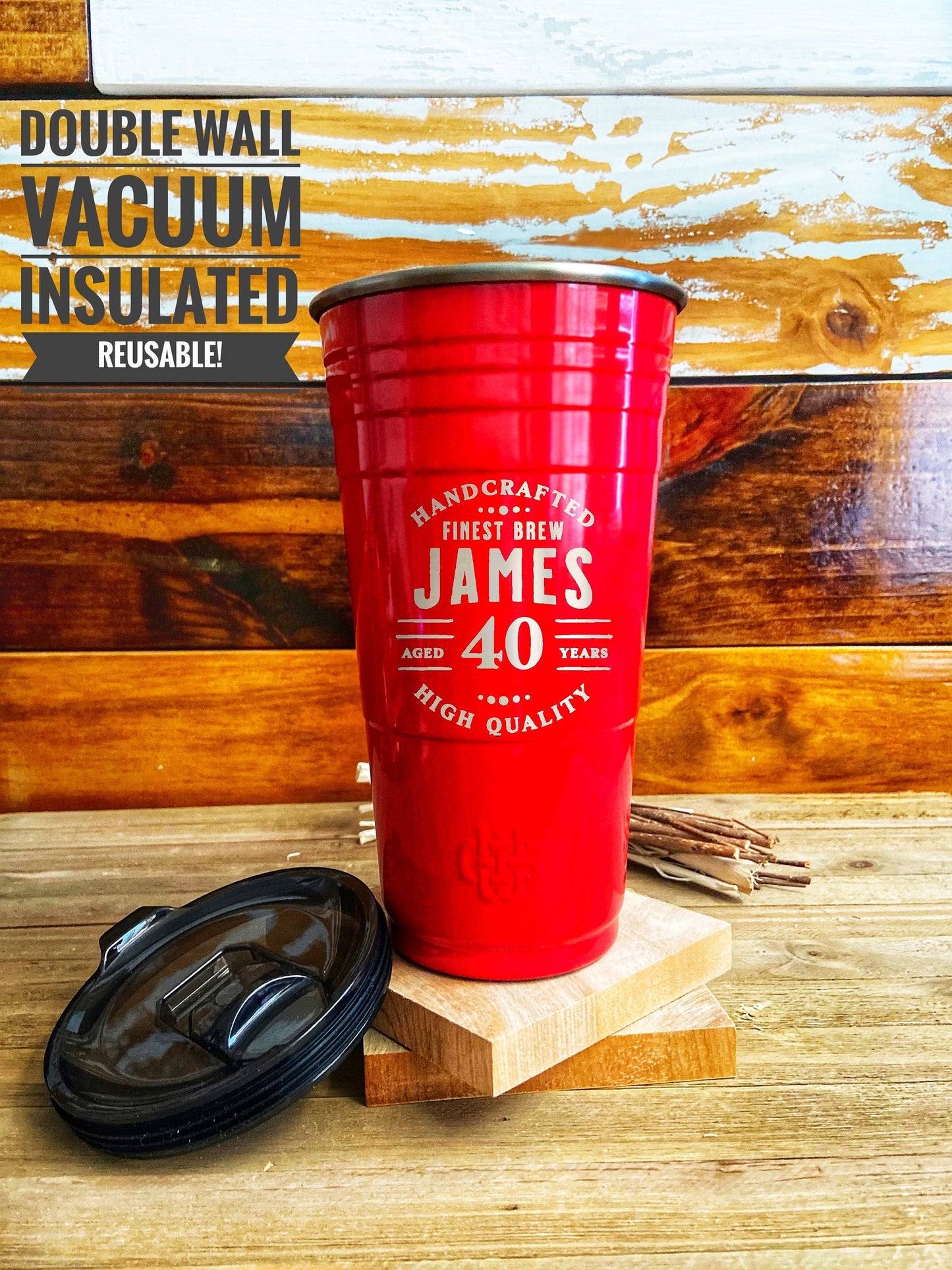 Personalized Engraved Wyld GearTM  Stainless Steel Cup, 40th Birthday, Milestone Birthday, 1983 Birthday, Reusable Party Cup, Tailgate