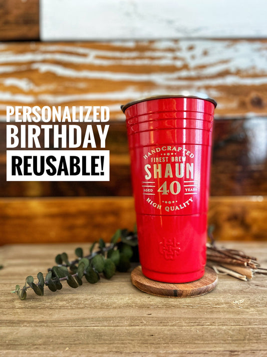 Personalized Engraved Wyld GearTM  Stainless Steel Cup, 40th Birthday, Milestone Birthday, 1983 Birthday, Reusable Party Cup, Tailgate