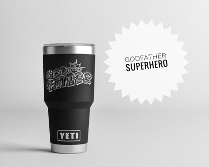 Godfather Gift, Godfather proposal, Godfather Personalized Yeti® or Polar® Camel Tumbler, Godfather Birthday, Godfather Tumbler, SuperHero
