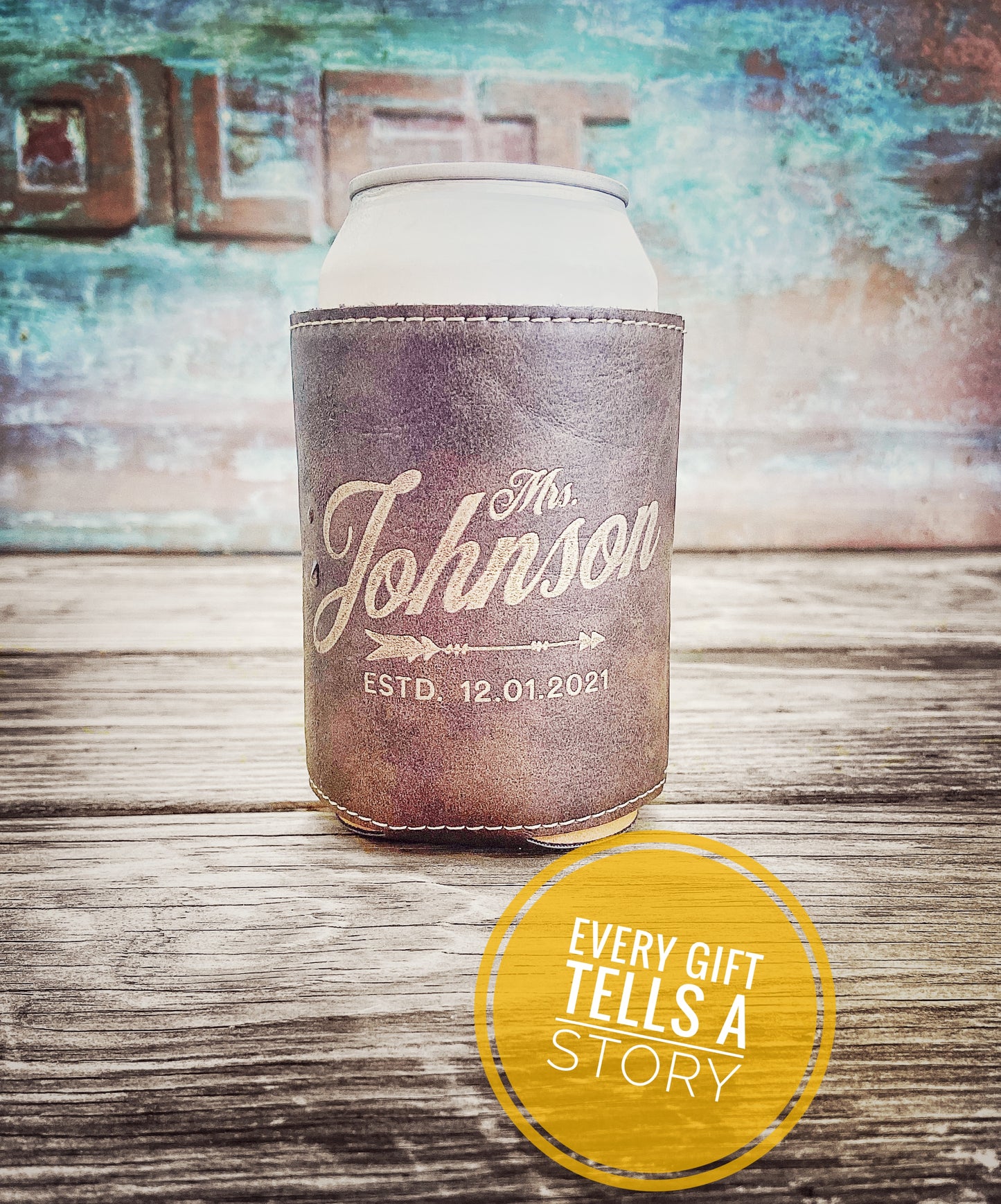 Rustic Can Sleeves, Perfect Leather Aniversary